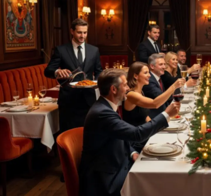 Privát rendezvény a restavildhub különtermében, elegáns terítéssel.